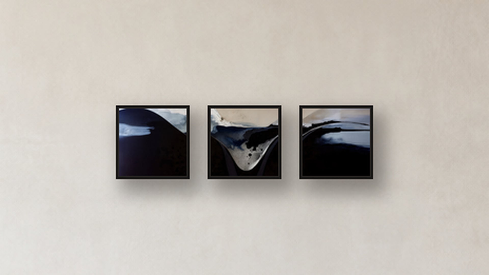 Ionization Three-Square Display — FRAMED PAPER BLACK 12x12