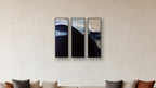 IONIZATION TRIPTYCH I-III 12x36 accurately scaled living-room mockup