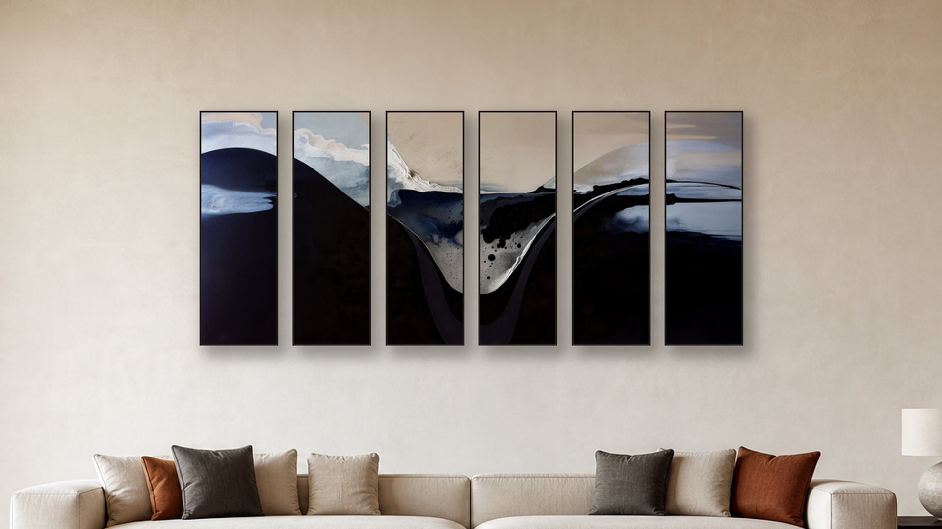 Ionization HEXAD 16x48 accurately scaled living-room mockup