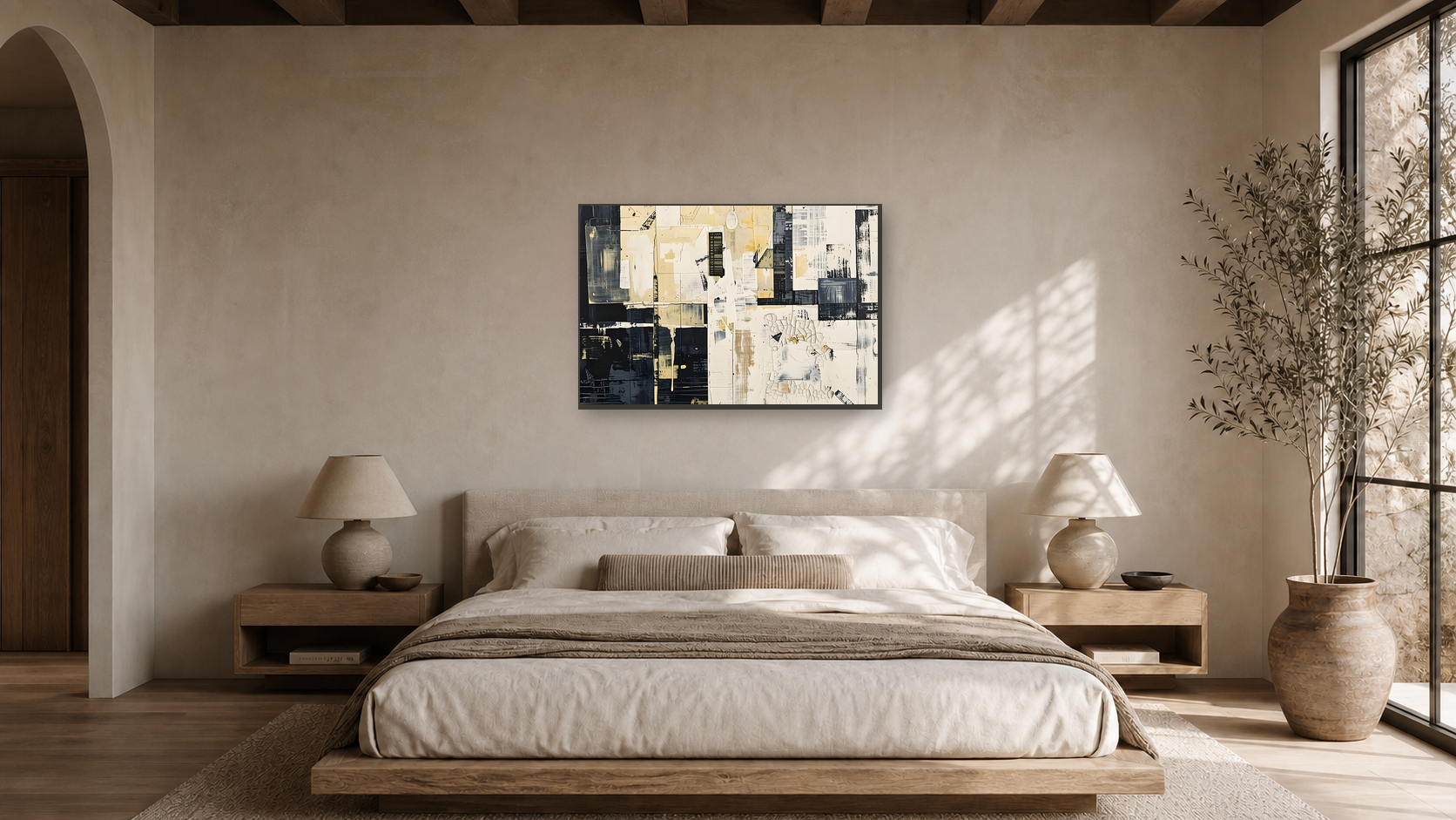 KORCILA artwork displayed in a refined interior