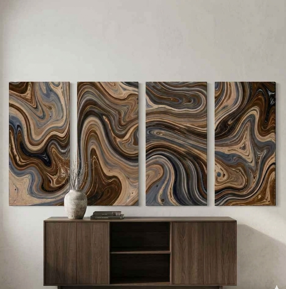 Mocha bundle tetrad shown in product view in 12 x 24 inch universal size