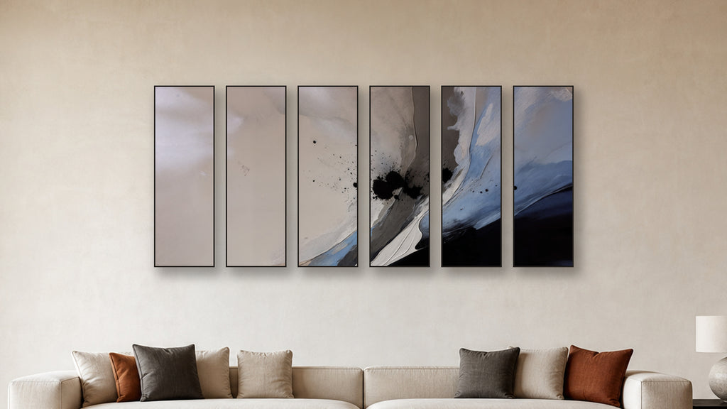 Nucleation HEXAD 16x48 accurately scaled living-room mockup