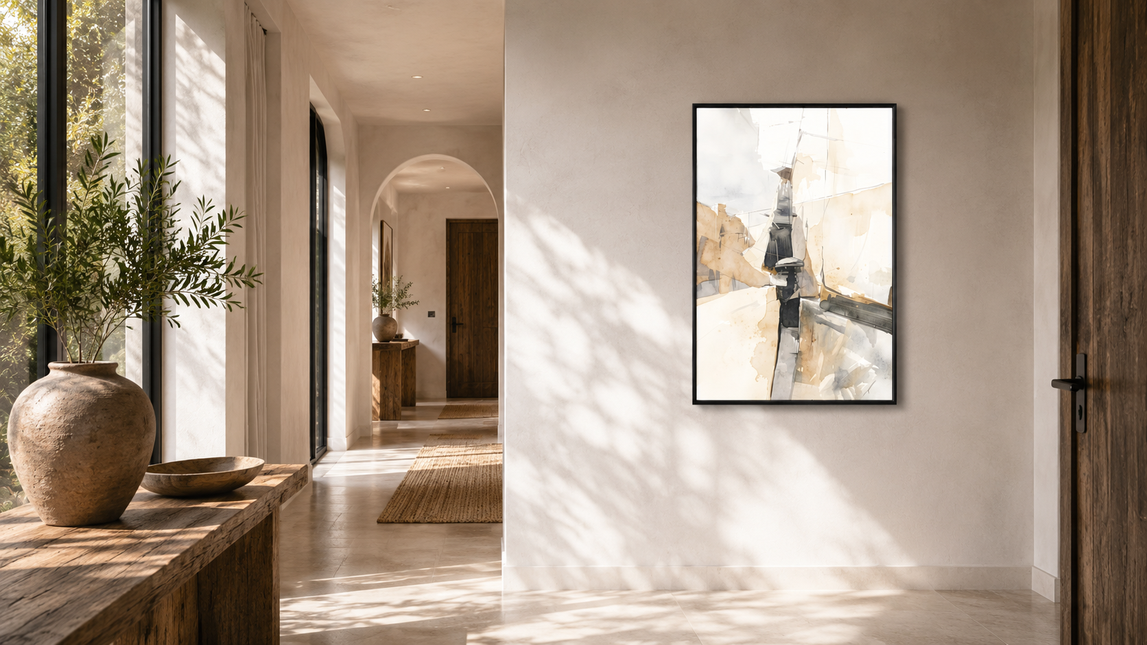 OVERWATCH artwork displayed in a refined interior