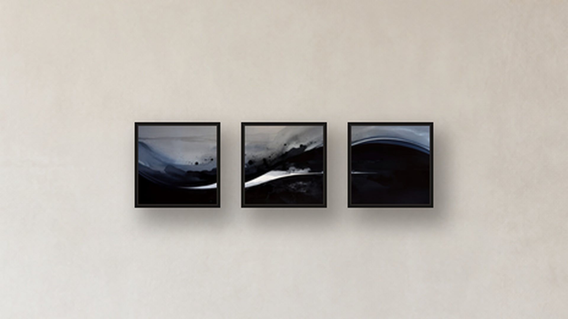 Oxidation Three-Square Display — FRAMED PAPER BLACK 12x12