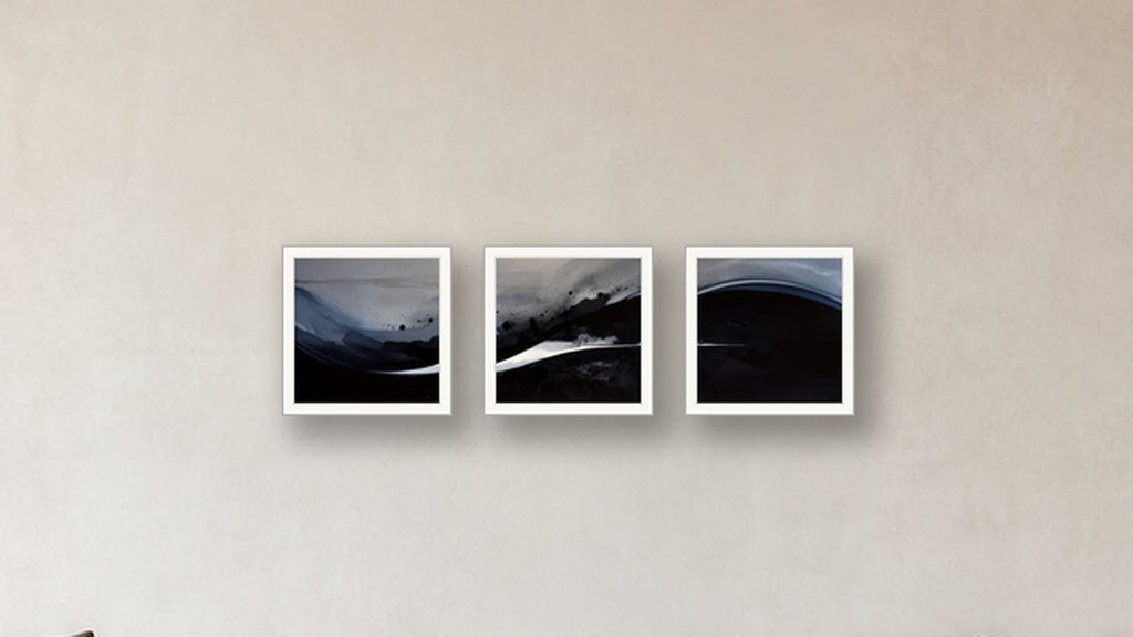 Oxidation Three-Square Display — FRAMED PAPER WHITE 16x16