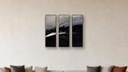 Oxidation TRIPTYCH 12x36 accurately scaled living-room mockup
