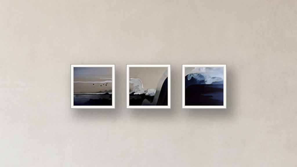 Passivation Three-Square Display — FRAMED PAPER WHITE 12x12
