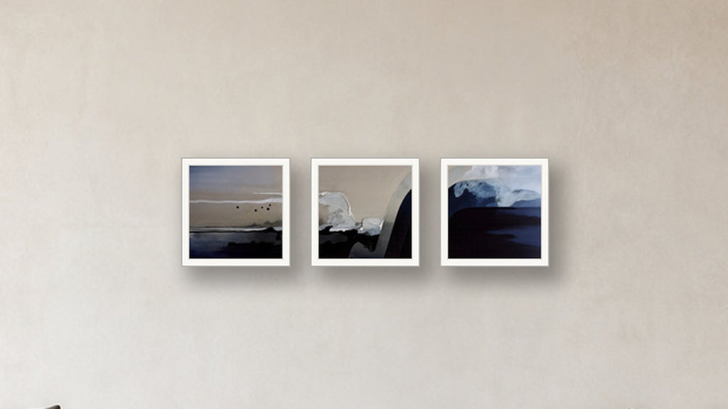 Passivation Three-Square Display — FRAMED PAPER WHITE 16x16