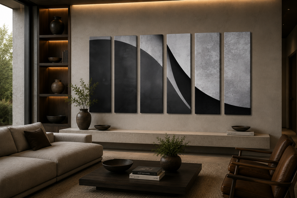 Polar Canvas 6-Panel Hexad I–VI complete multi-panel canvas display