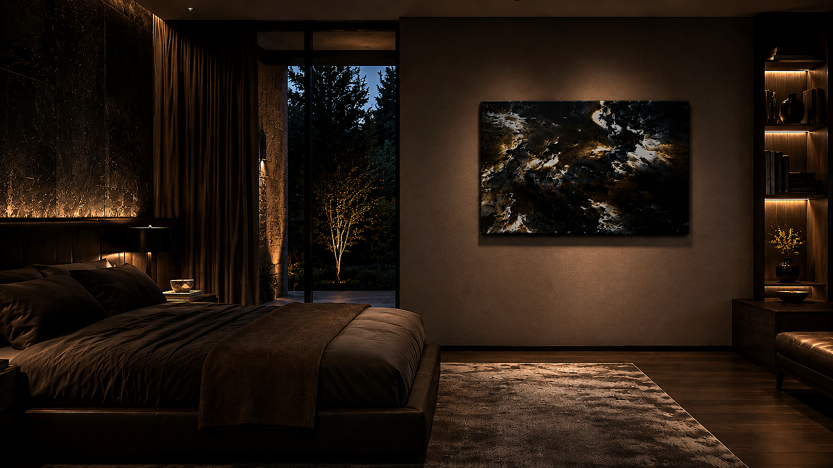 Artwork shown in an interior setting