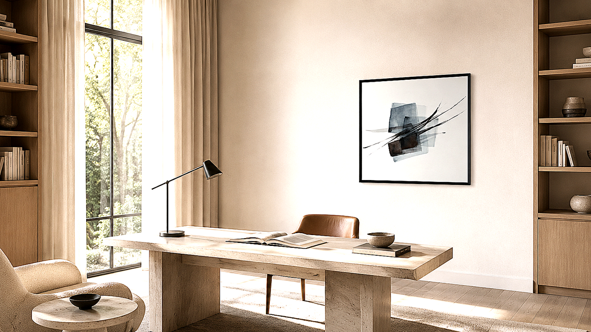Artwork shown in an interior setting