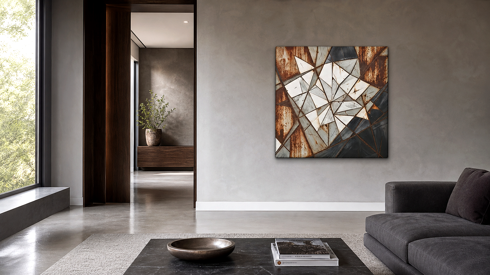 Artwork shown in an interior setting