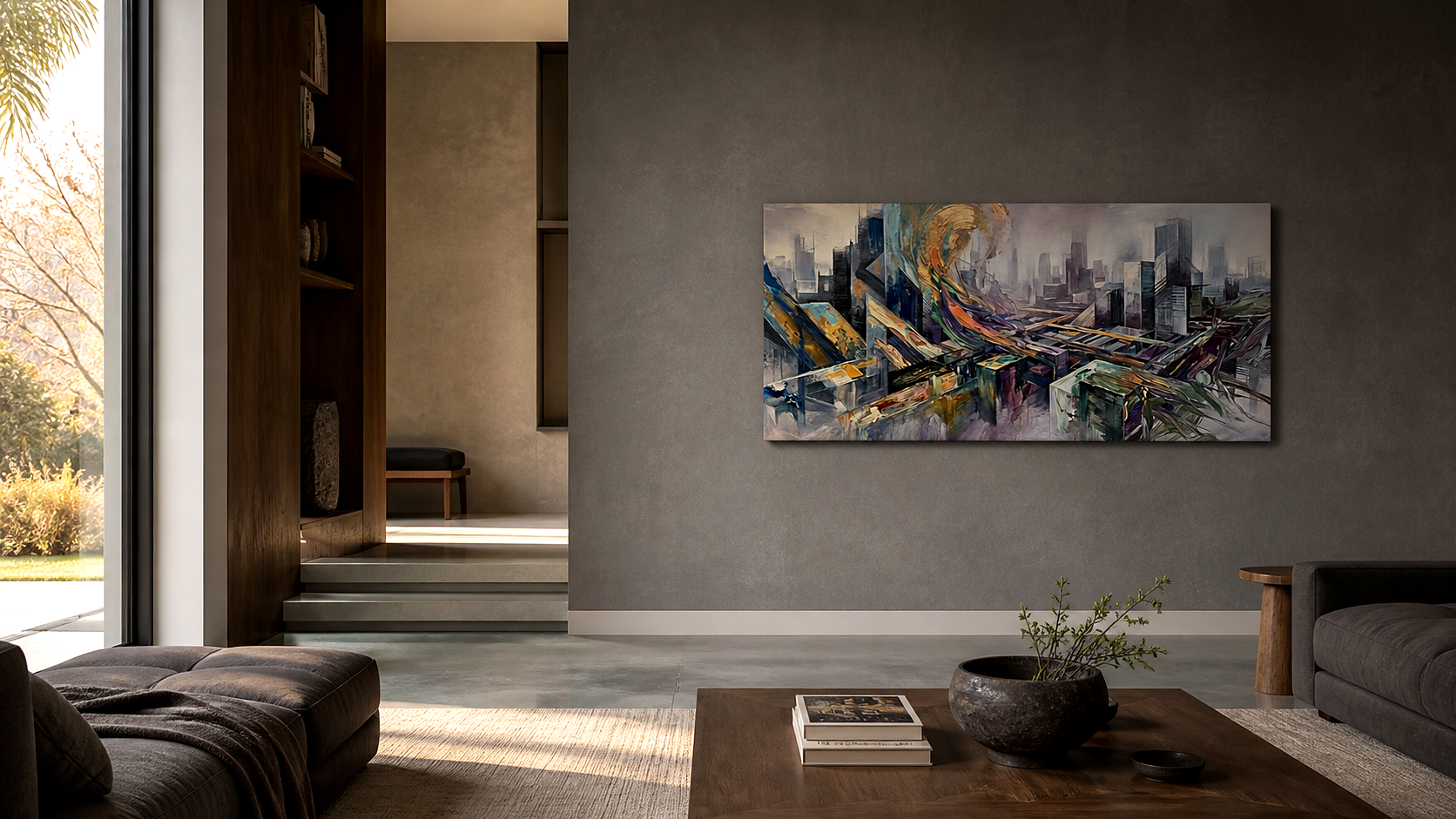 Artwork shown in an interior setting