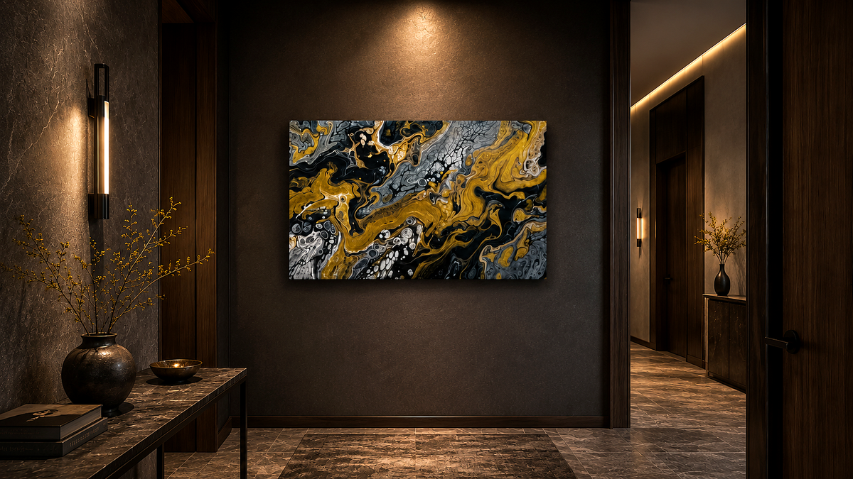Artwork shown in an interior setting