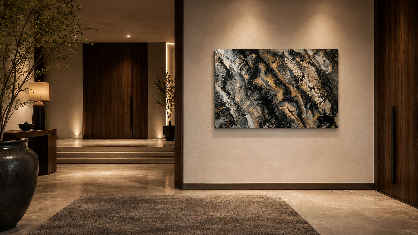 Artwork shown in an interior setting