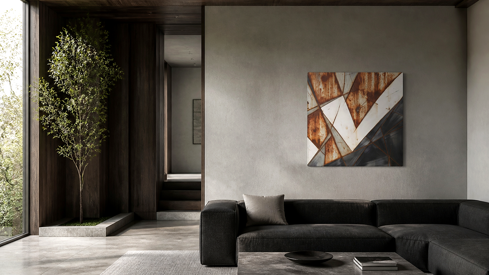 Artwork shown in an interior setting
