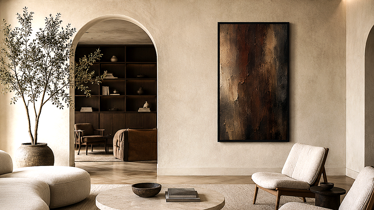 Artwork shown in an interior setting