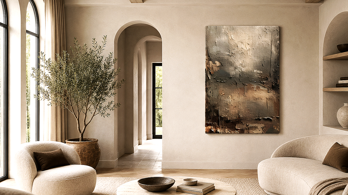 Artwork shown in an interior setting