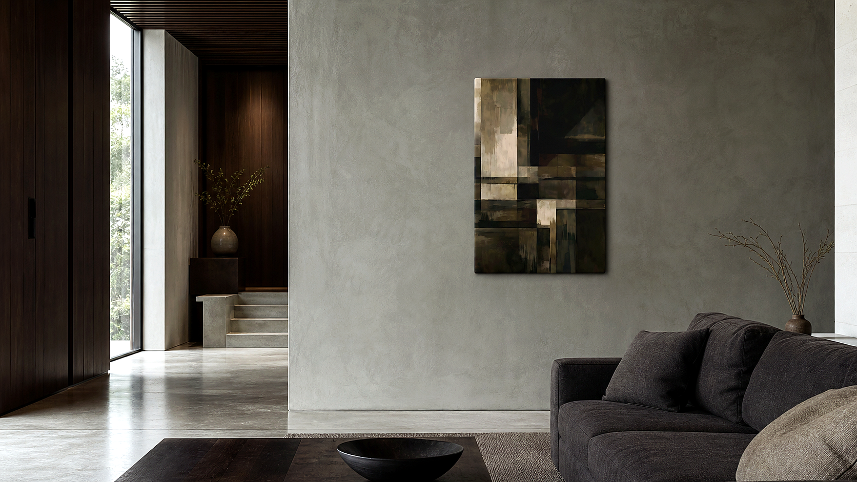 Artwork shown in an interior setting
