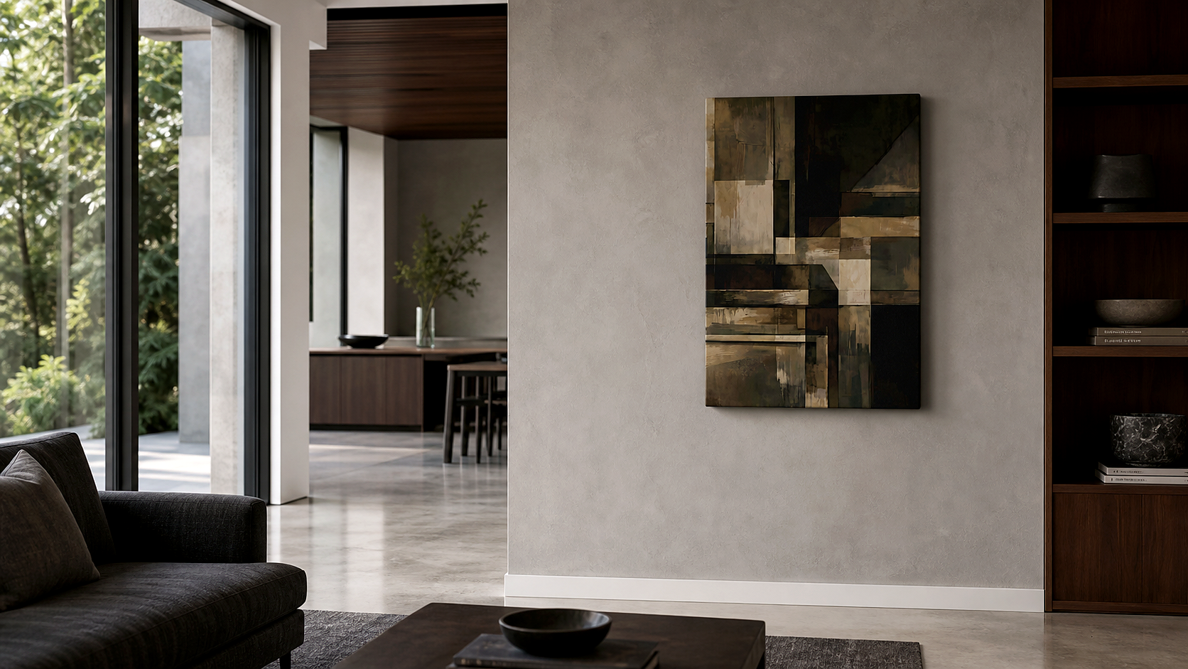 Artwork shown in an interior setting