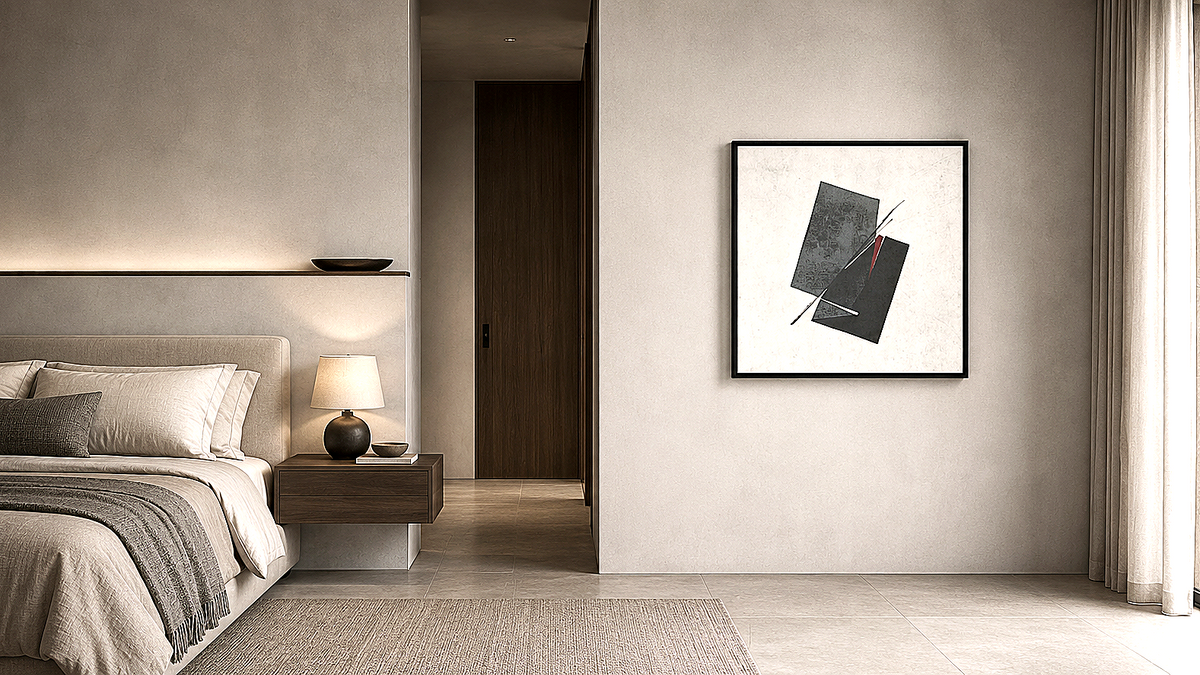 Artwork shown in an interior setting