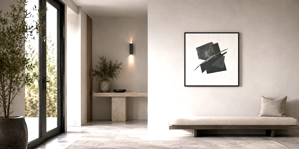 Artwork shown in an interior setting