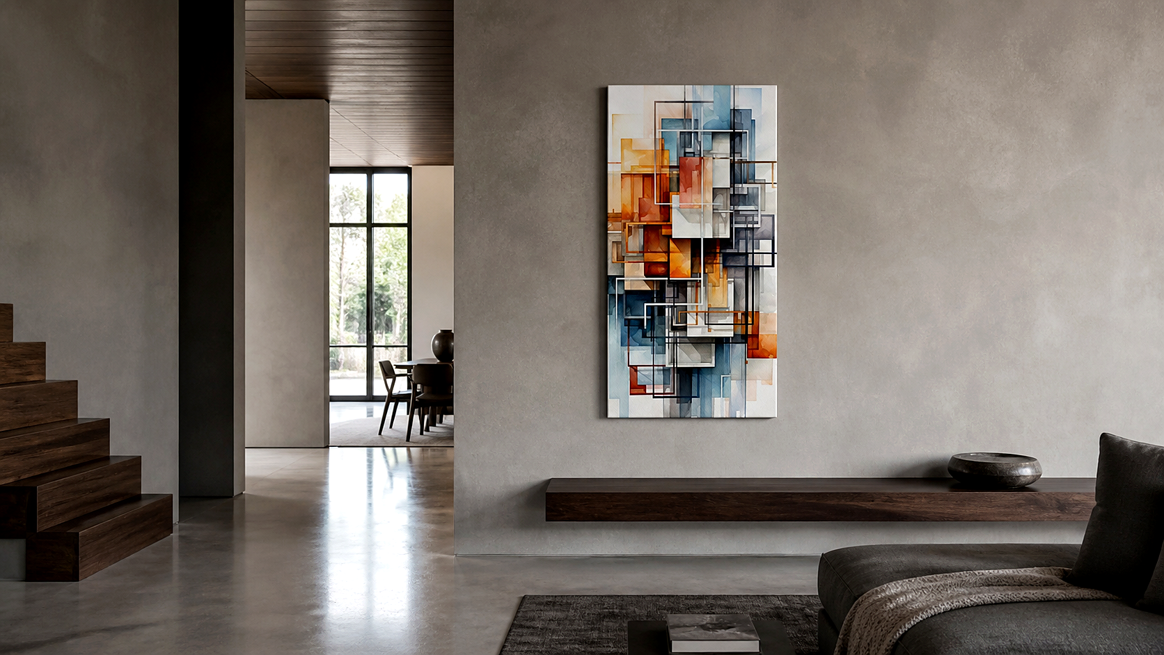 Artwork shown in an interior setting