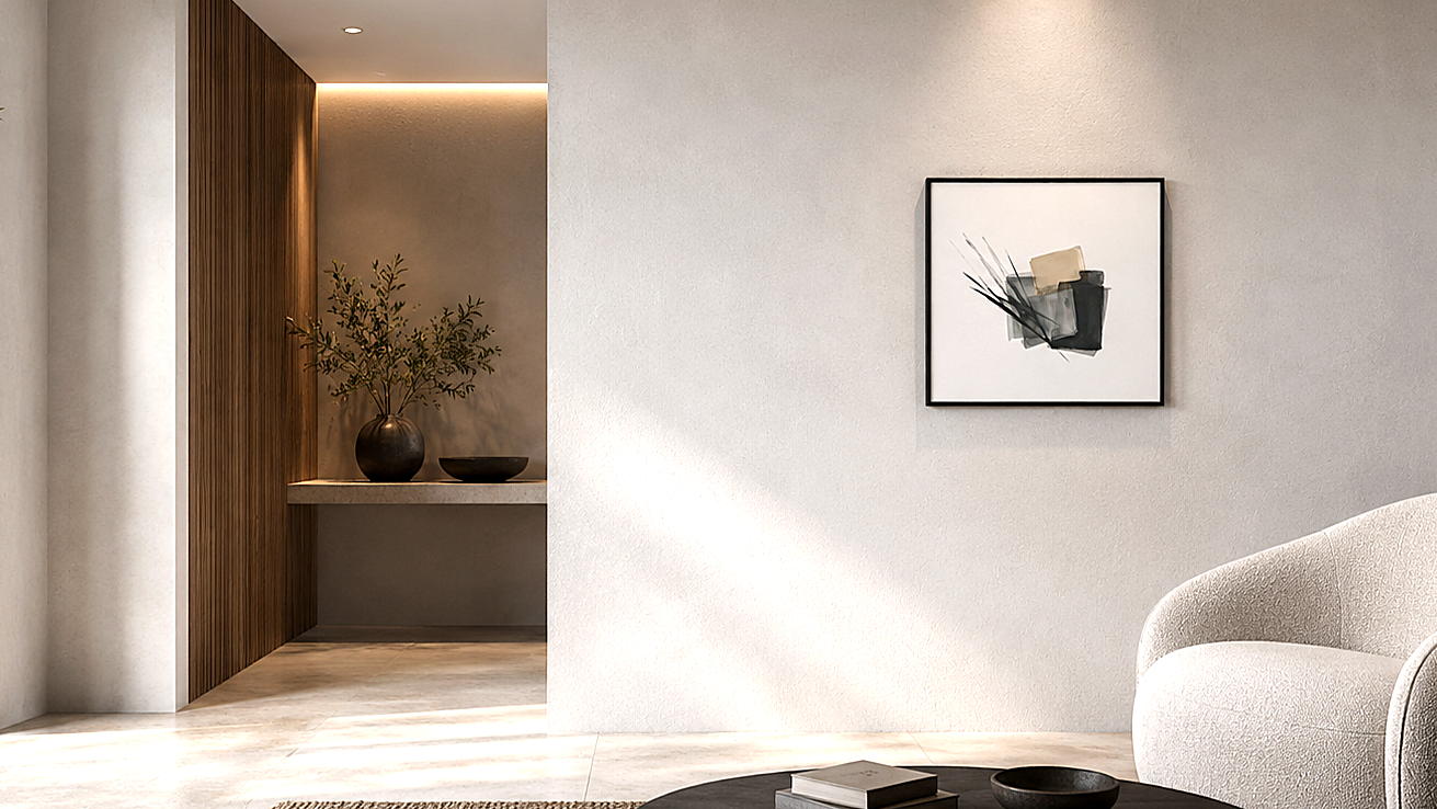 Artwork shown in an interior setting