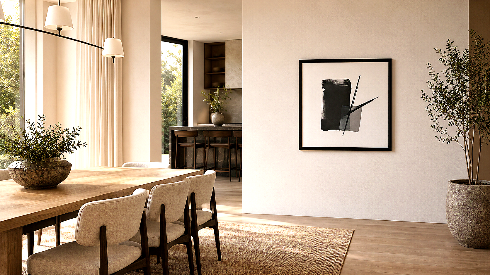 Artwork shown in an interior setting