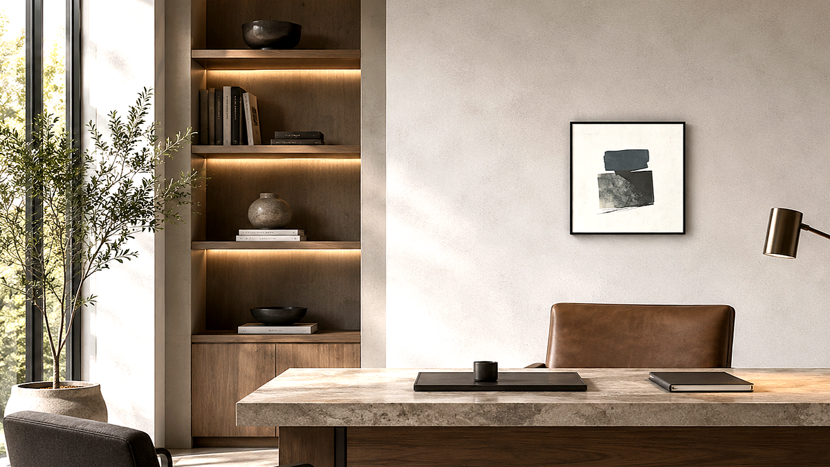 Artwork shown in an interior setting