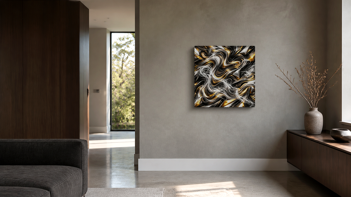 Artwork shown in an interior setting