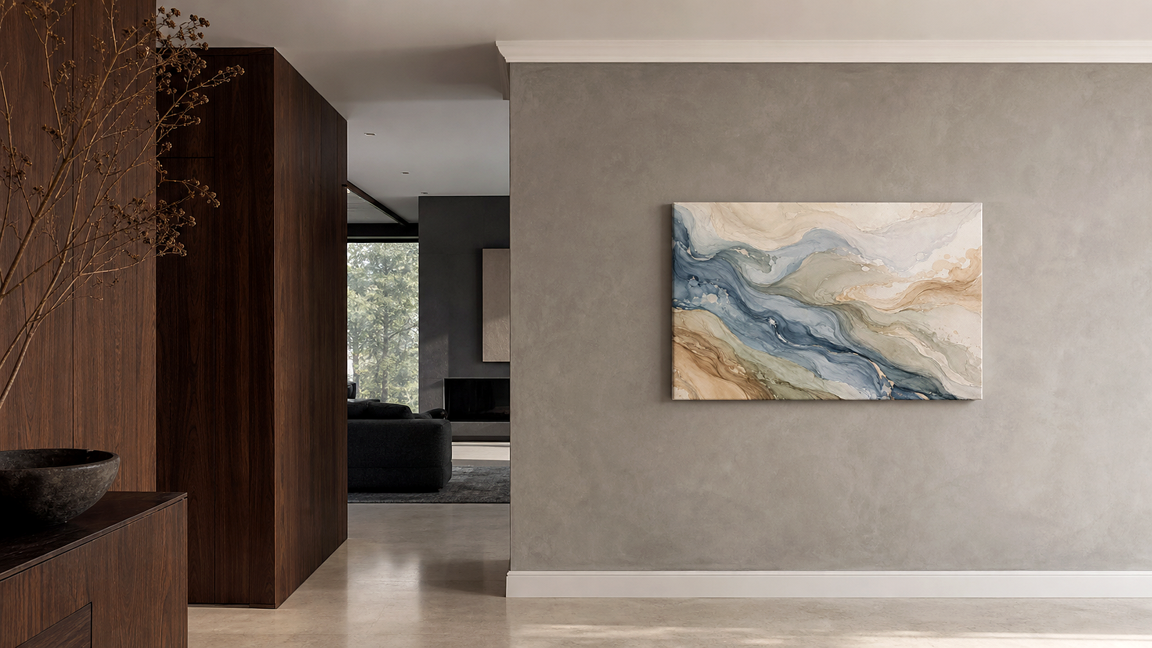 Artwork shown in an interior setting