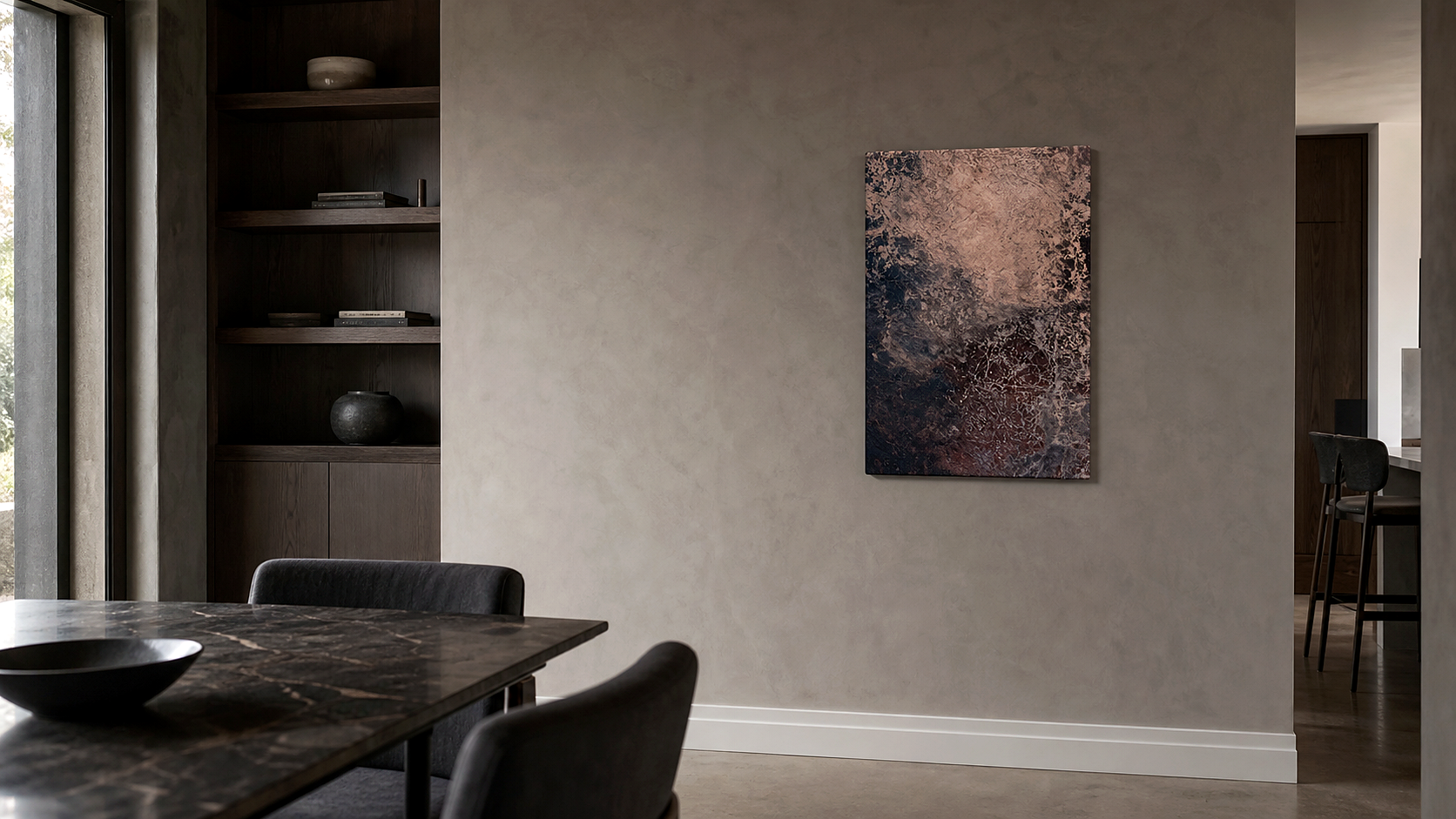 Artwork shown in an interior setting