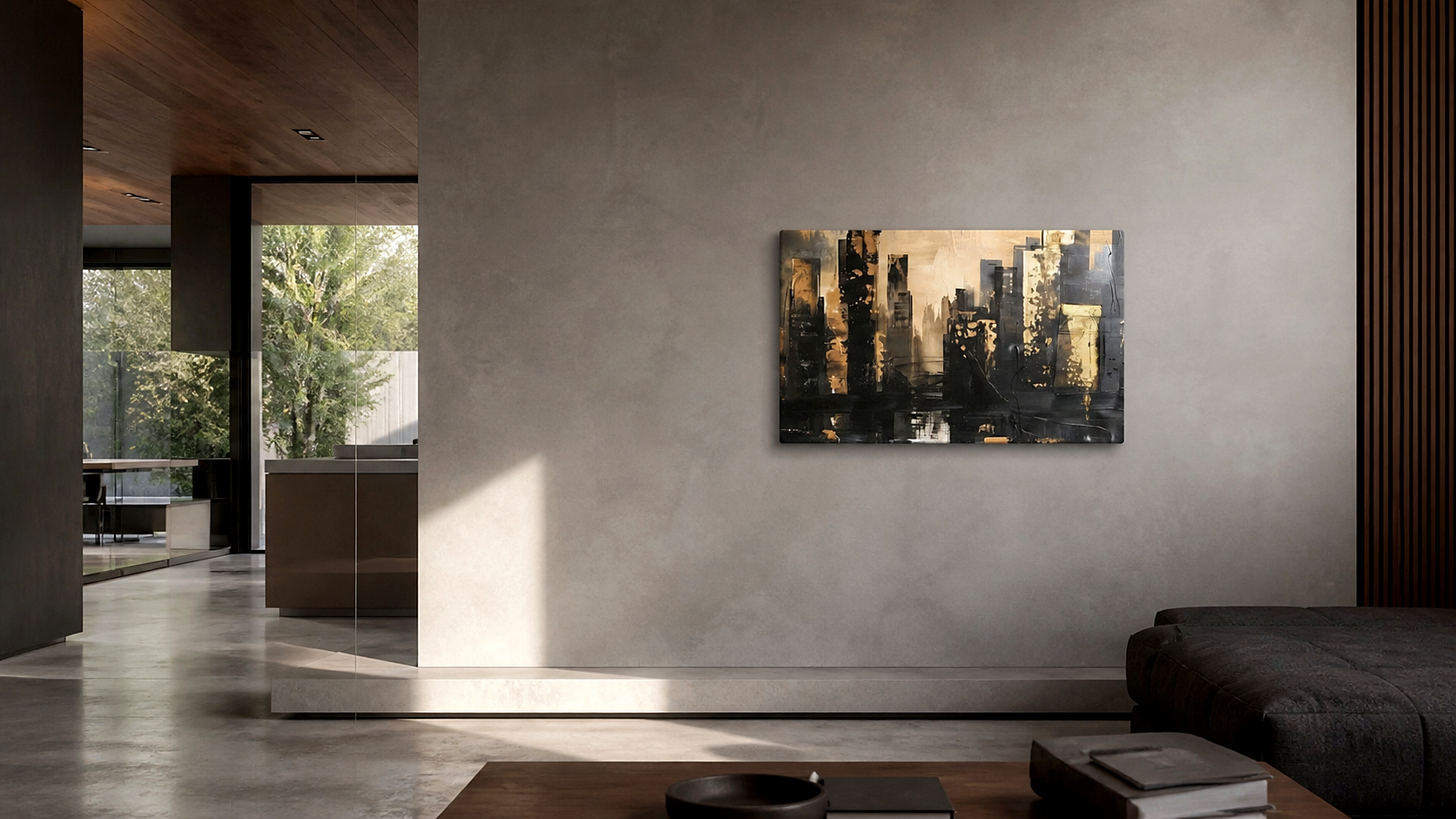 Artwork shown in an interior setting