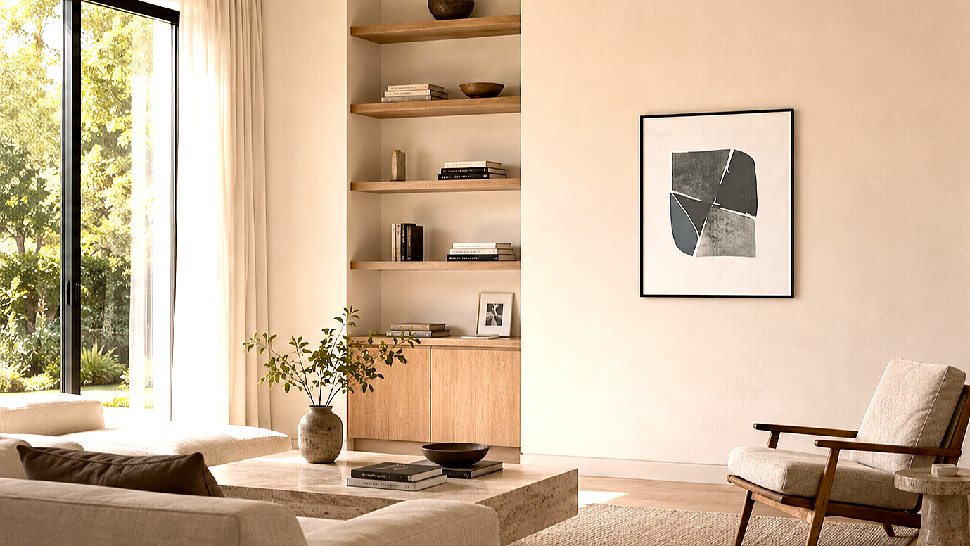Artwork shown in an interior setting