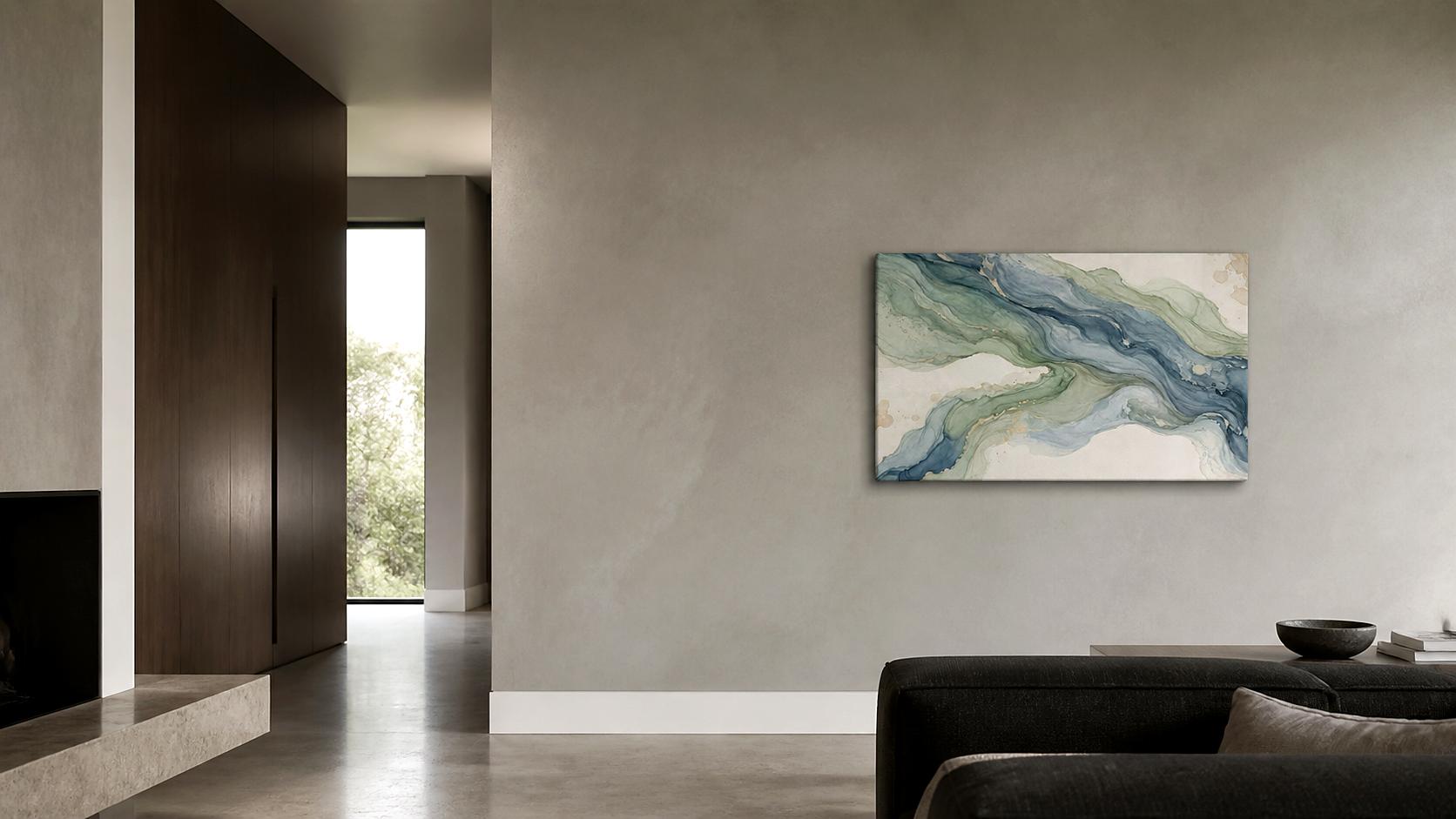 Artwork shown in an interior setting