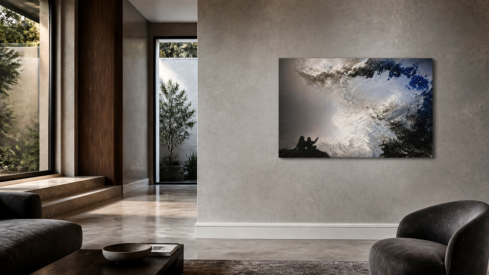 Artwork shown in an interior setting