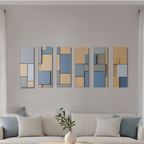 Agate wall art product image as a bundle hexad 6-panel profile in 16 x 48 inch statement piece