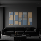 Agate wall art product image as a bundle strata 2 5-panel profile in 16 x 48 inch statement piece