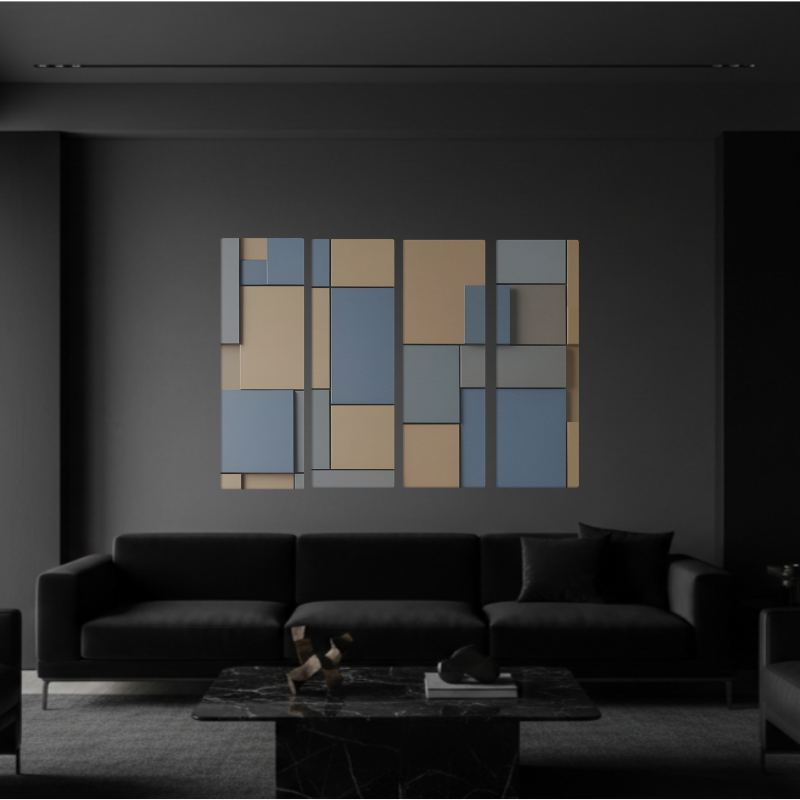 Agate bundle tetrad 2 4-panel profile shown in product view in 12 x 36 inch large size