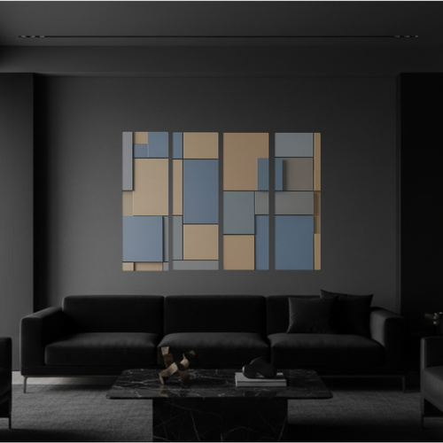 Agate bundle tetrad 2 4-panel profile shown in product view in 12 x 36 inch large size