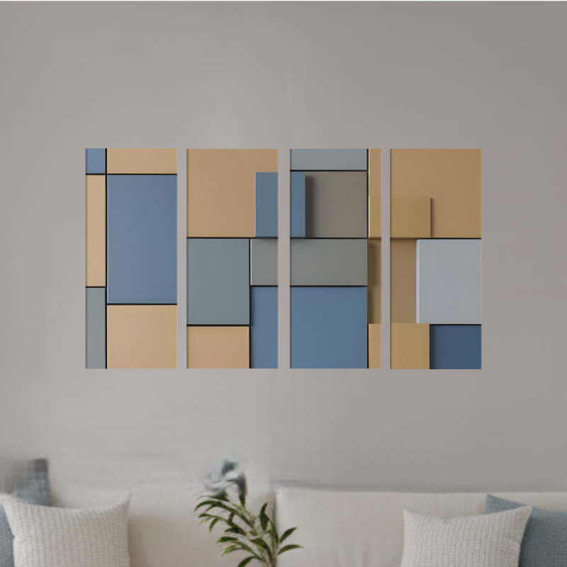 Agate bundle tetrad 3 4-panel profile shown in product view in 12 x 36 inch large size