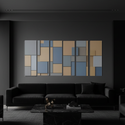 Bundle "Agate" Hexad | 6-Panel Profile Abstract Wall Art by MB Canvas