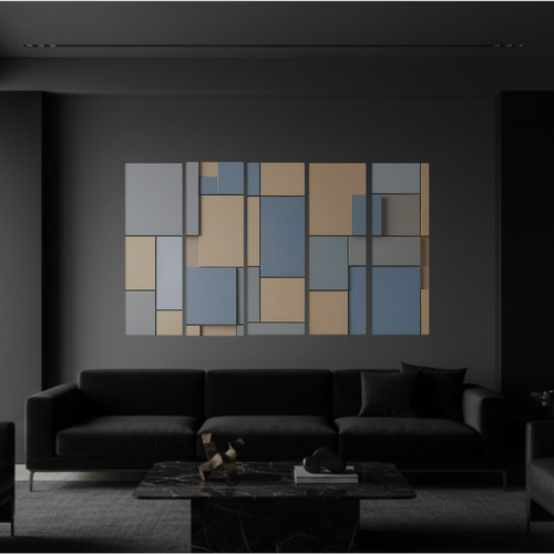 Bundle "Agate" Strata 1 | 5-Panel Profile Abstract Wall Art by MB Canvas
