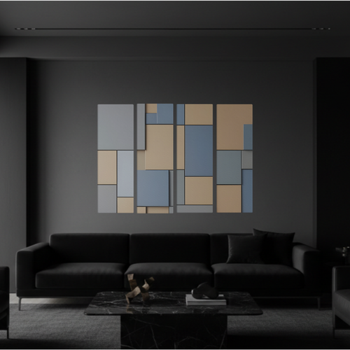 Agate wall art product image as a bundle tetrad 1 4-panel profile in 16 x 48 inch statement piece