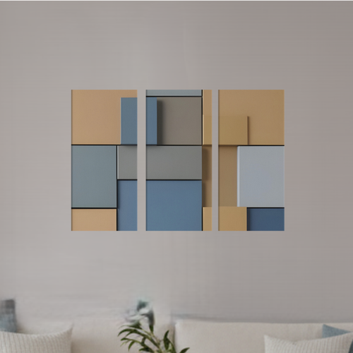 Agate wall art product image as a bundle triptych 4 3-panel profile in 16 x 48 inch statement piece