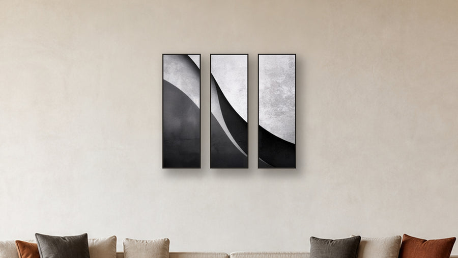 Polar TRIPTYCH 12x36 accurately scaled living-room mockup