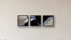 Reduction Three-Square Display — FRAMED CANVAS BLACK 16x16