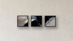 Reduction Three-Square Display — FRAMED PAPER BLACK 12x12