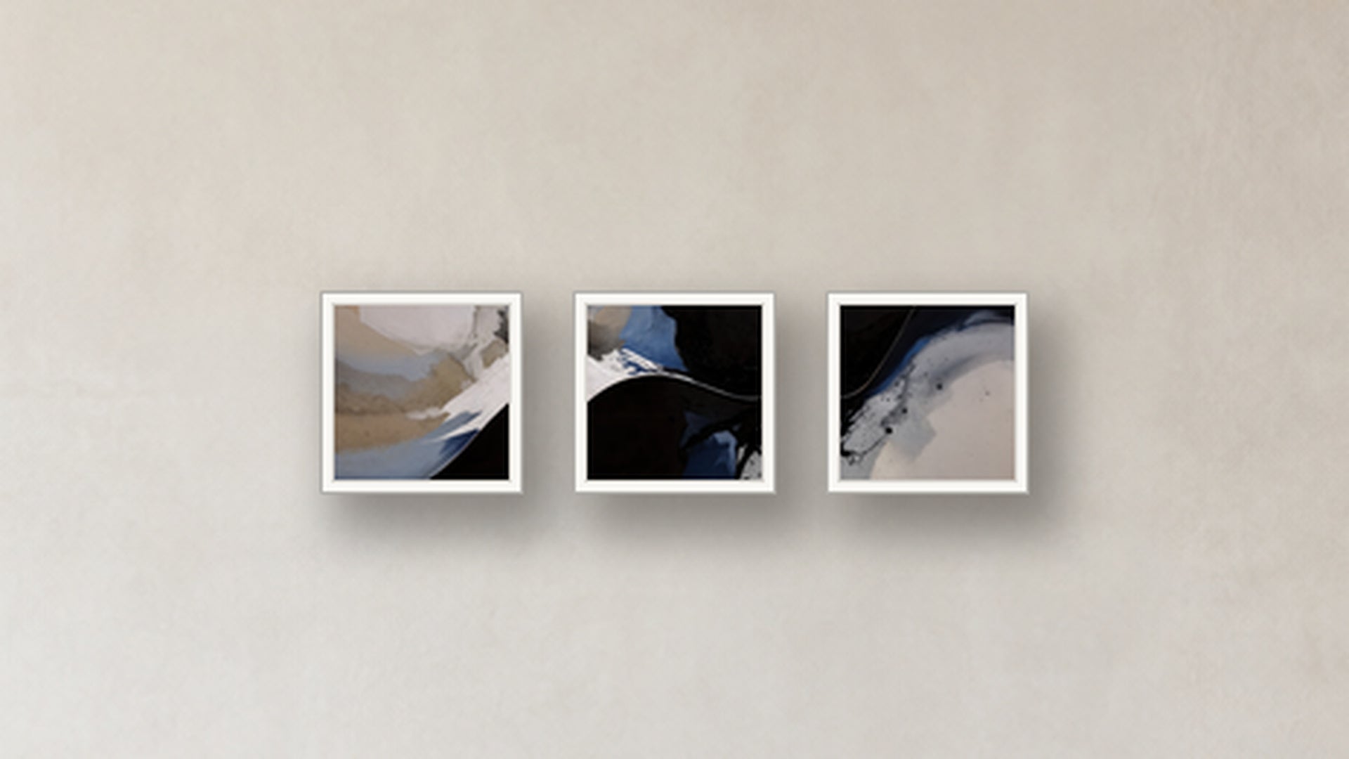 Reduction Three-Square Display — FRAMED PAPER WHITE 12x12
